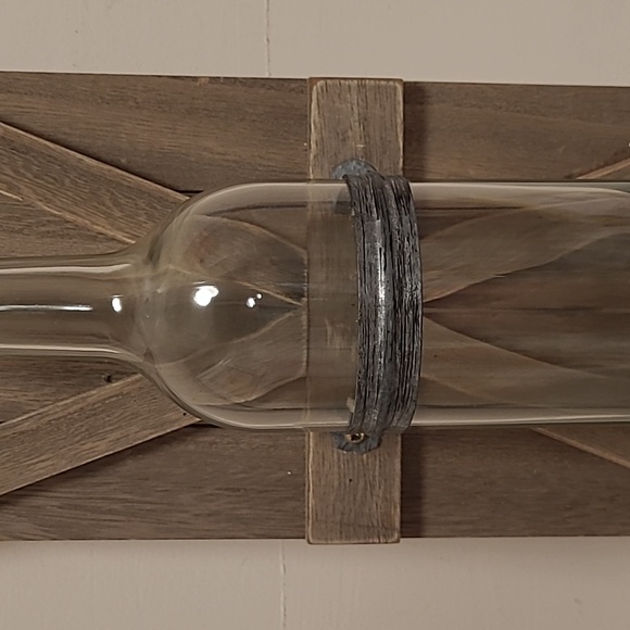 Beautiful Wood Board with Glass Bottle Wall Sconce - Picture 3 of 15